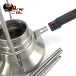 2 In 1 Camping Stainless Steel 9Cup Pot Moka Coffee Maker