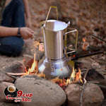 2 In 1 Camping Stainless Steel 9Cup Pot Moka Coffee Maker