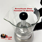 Borosilicate Glass Stainless Steel Moka Pot Coffee Maker