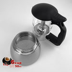 Borosilicate Glass Stainless Steel Moka Pot Coffee Maker
