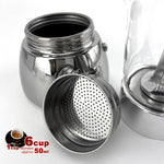 Borosilicate Glass Stainless Steel Moka Pot Coffee Maker