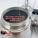 Borosilicate Glass Stainless Steel Moka Pot Coffee Maker