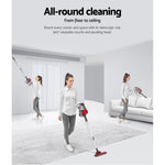 Devanti Stick Vacuum Cleaner Handheld Corded 450W Red