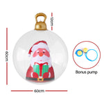 Jingle Jollys Christmas Inflatable Ball 60cm Santa Decoration Giant Bauble Clear