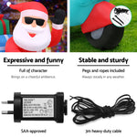Jingle Jollys Christmas Inflatable Santa Motorbike LED Illuminated Decorations