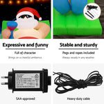 Jingle Jollys Christmas Inflatable Santa Bench 1.8M LED Illuminated Decorations